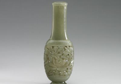 图片[2]-Jade vase with openwork peony pattern, Qing dynasty (1644-1911)-China Archive